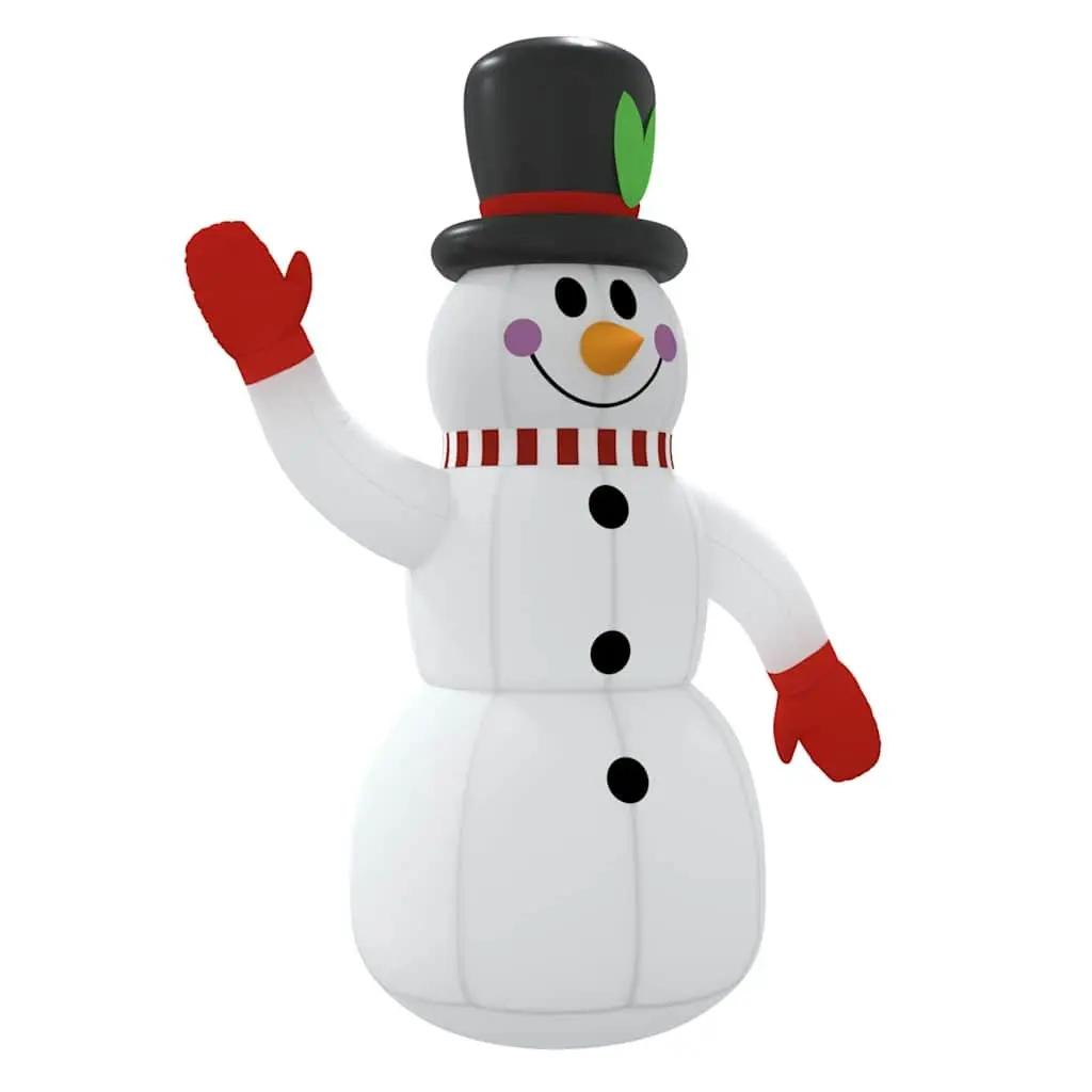Inflatable Snowman Decoration Oxford Fabric 240cm White with LED Lights