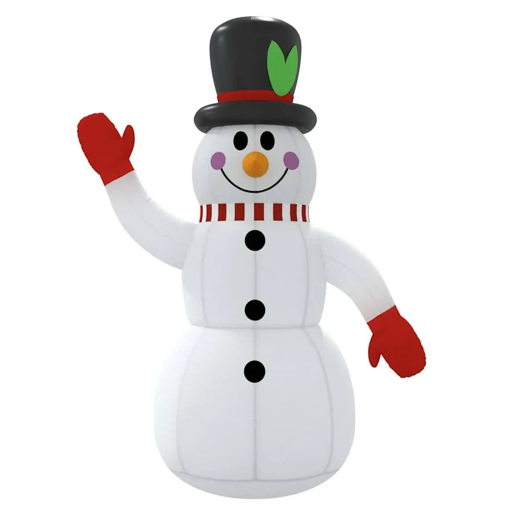 Inflatable Snowman Decoration Oxford Fabric 240cm White with LED Lights