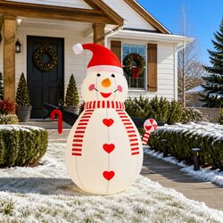 300 cm Inflatable Snowman with LED Lights for Christmas