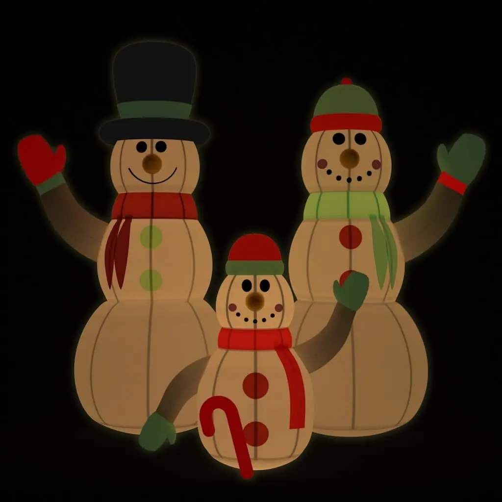 Inflatable Snowman Family Oxford Fabric 500cm Multicolour