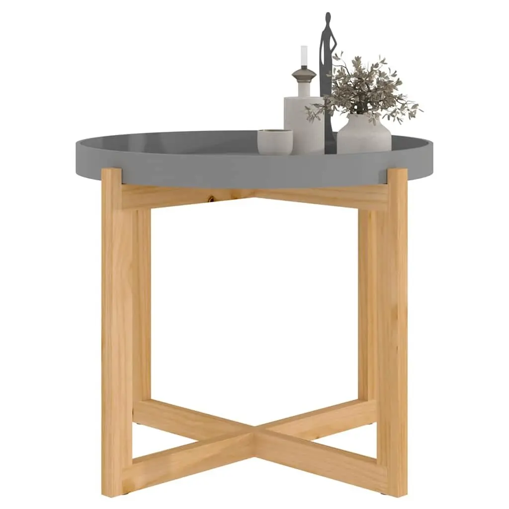 Grey Coffee Table with Solid Pinewood Feet