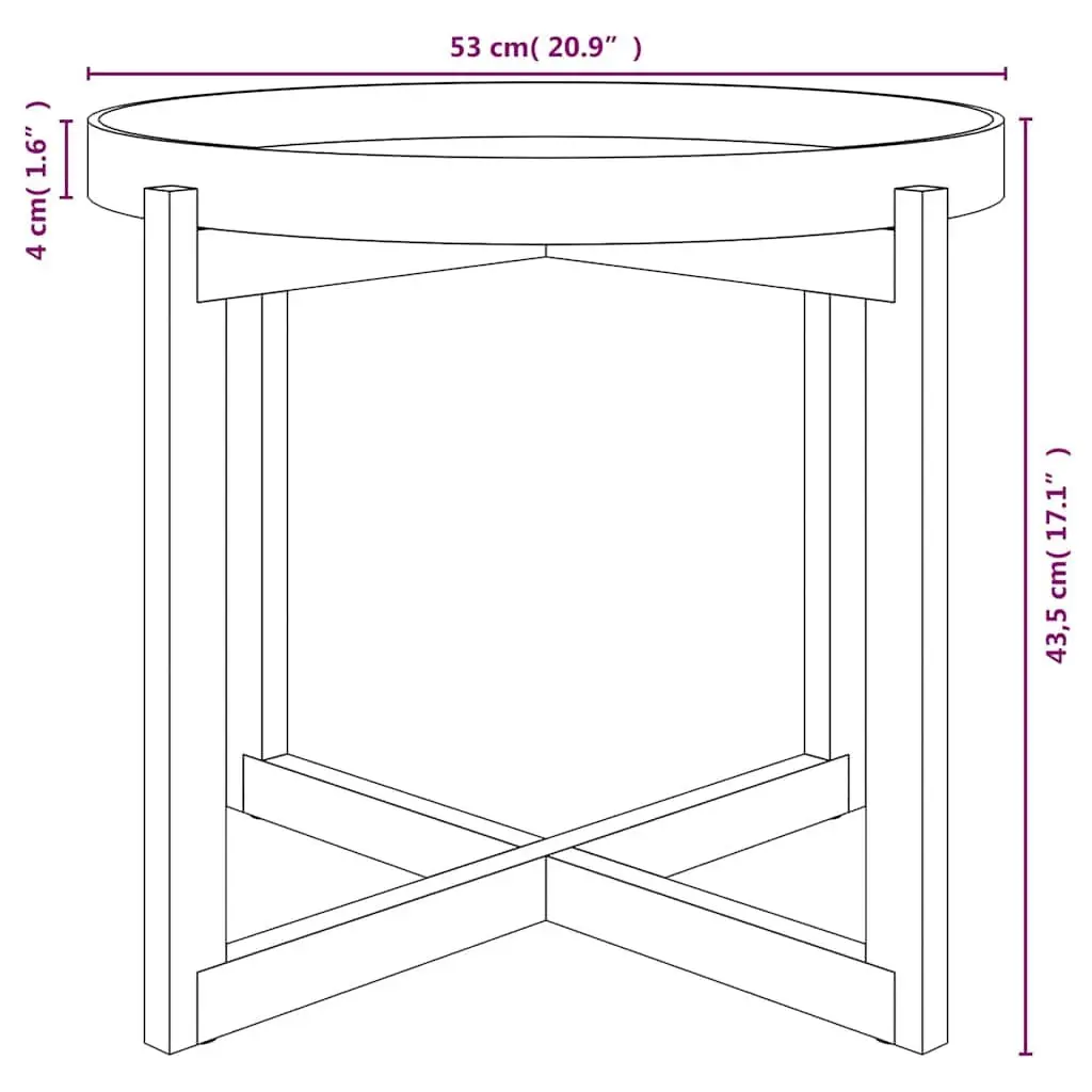 Grey Coffee Table with Solid Pinewood Feet