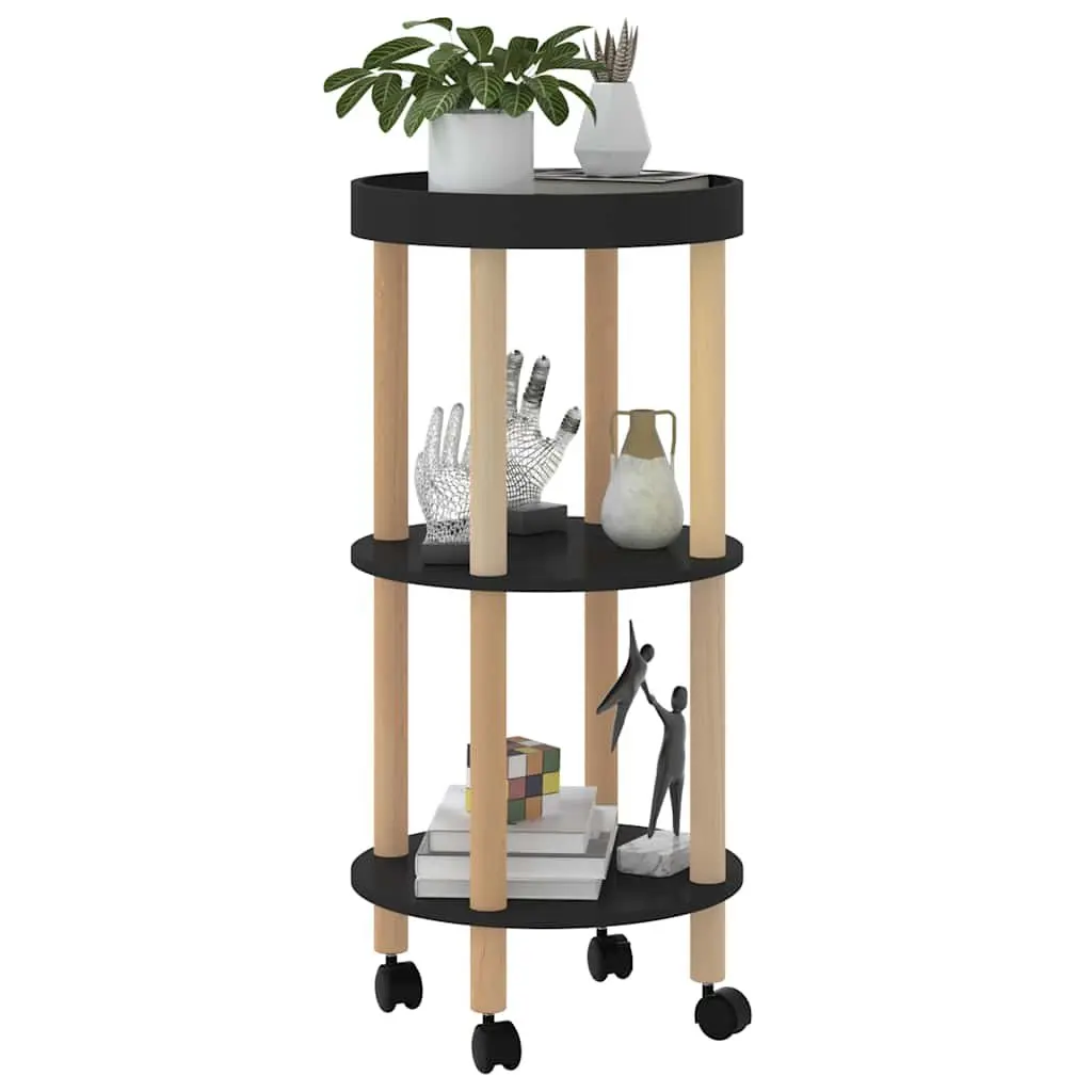 3-Tier Kitchen Trolley with Lockable Wheels