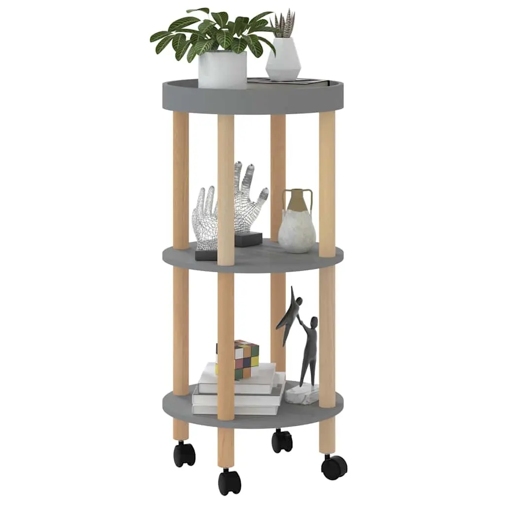 3-Tier Kitchen Trolley in Grey Engineered Wood