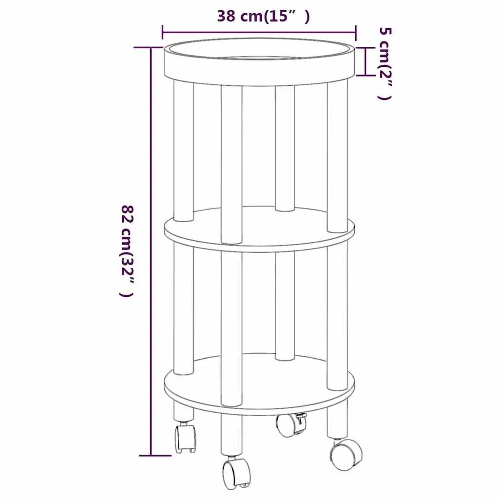 3-Tier Kitchen Trolley in Grey Engineered Wood
