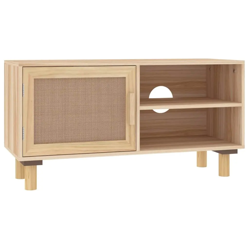 Brown TV Cabinet with 3 Storage Compartments
