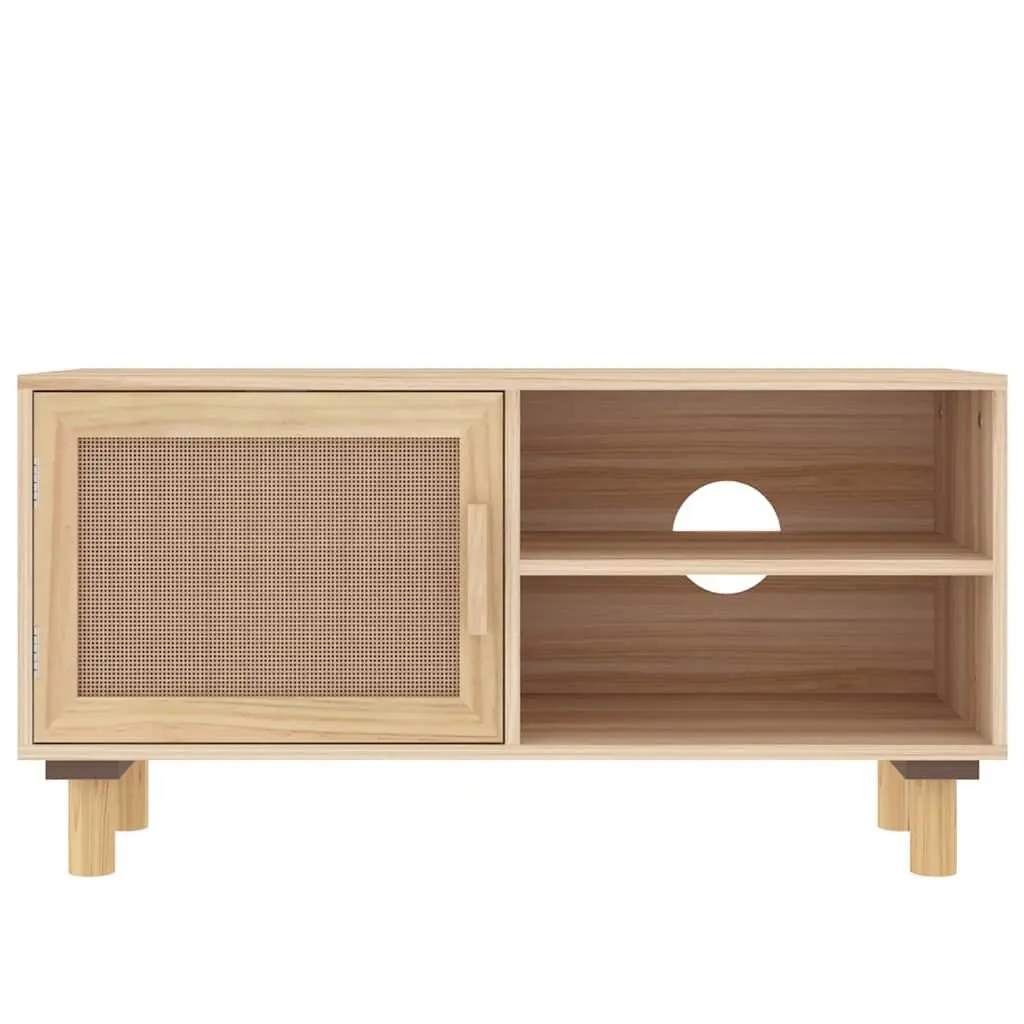 Brown TV Cabinet with 3 Storage Compartments