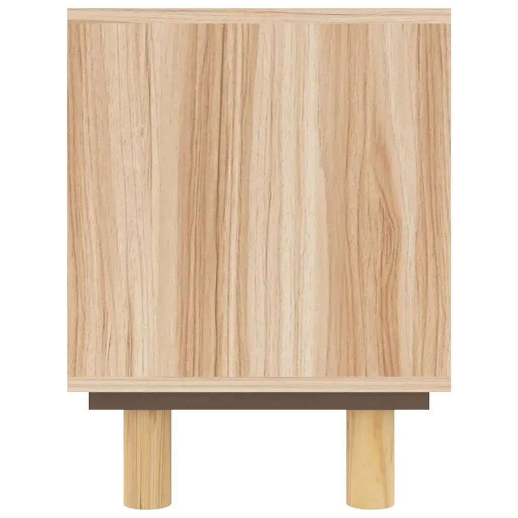 Brown TV Cabinet with 3 Storage Compartments