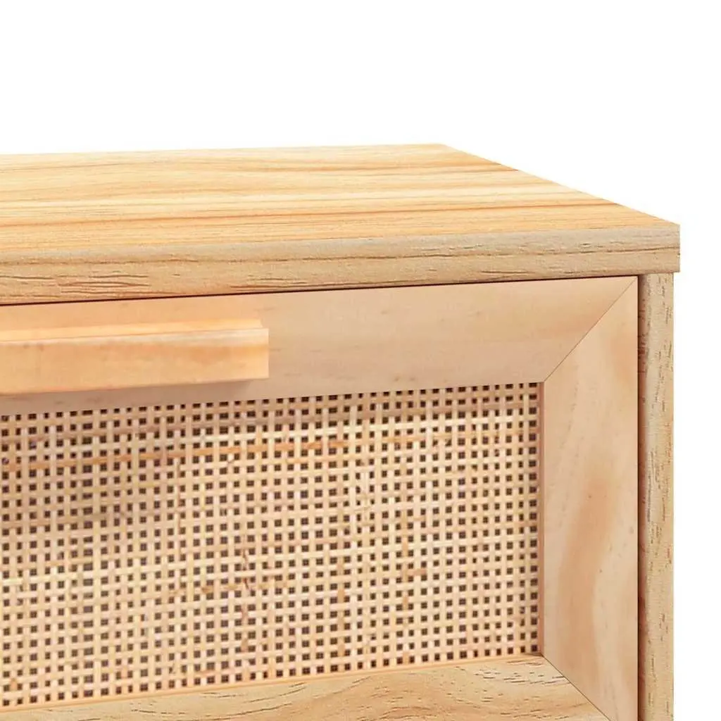 Console Table Brown Hallway Entryway Accent Side Table 2 Drawers Rattan Design
