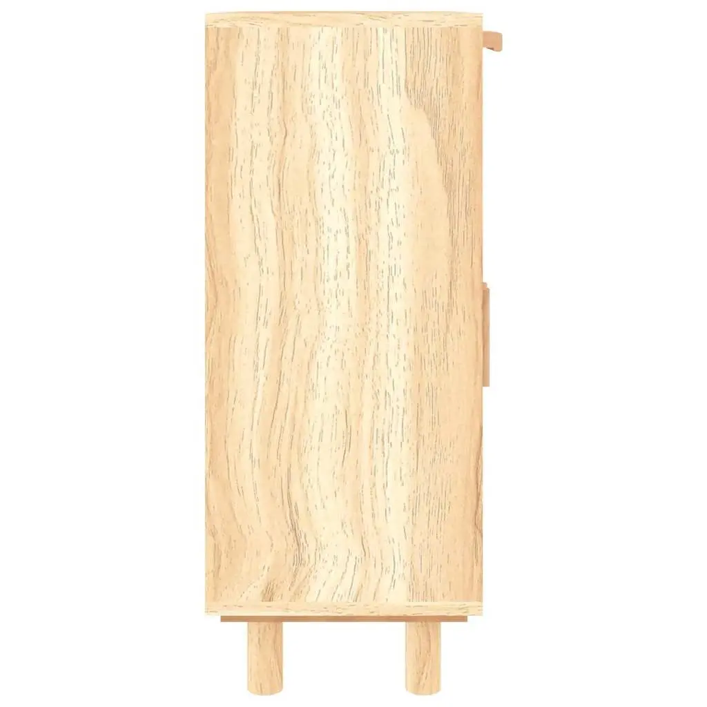 Sideboard Cabinet Engineered Wood Solid Pine Rattan Brown 60x30x75cm