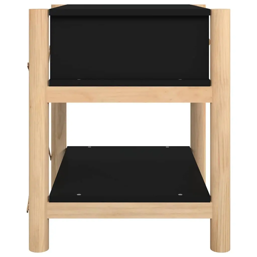 Black Bedside Tables 2pcs with Storage Cabinet