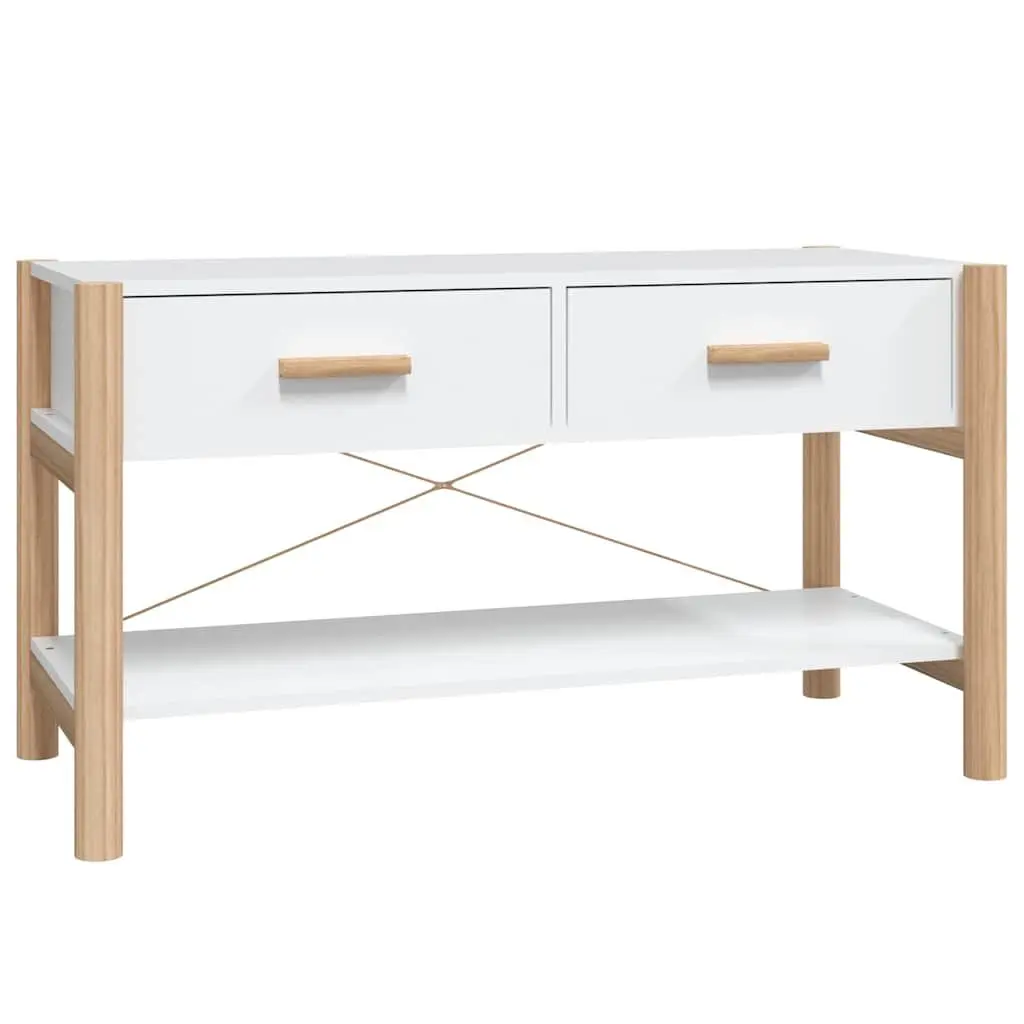 White TV Cabinet 82x38x45 cm with Solid Legs
