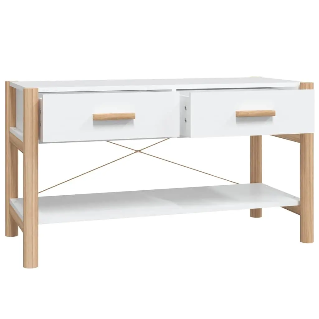 White TV Cabinet 82x38x45 cm with Solid Legs