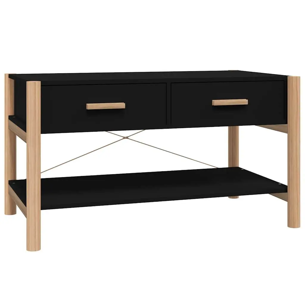 Black Coffee Table with Storage for Living Room