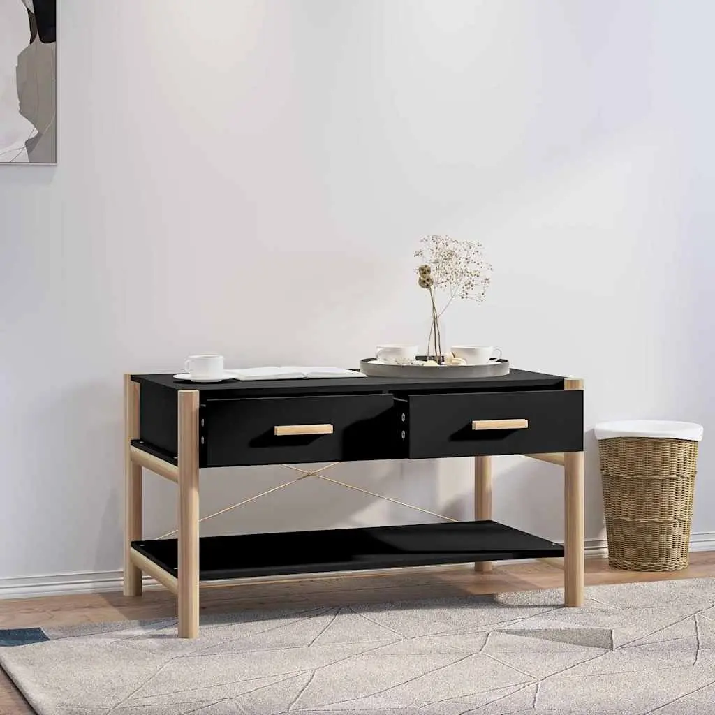 Black Coffee Table with Storage for Living Room