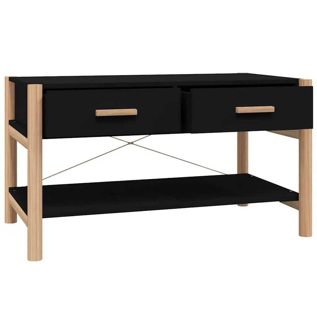 Black Coffee Table with Storage for Living Room
