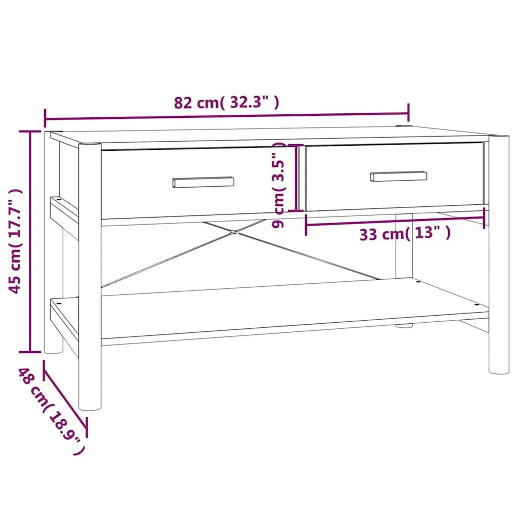 Black Coffee Table with Storage for Living Room