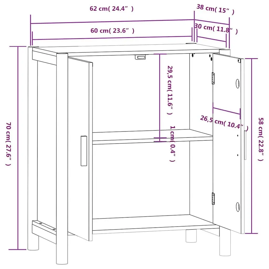 White Sideboard Cabinet with Solid Wood Legs