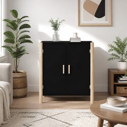 Stylish Black Sideboard Cabinet with Sturdy Build