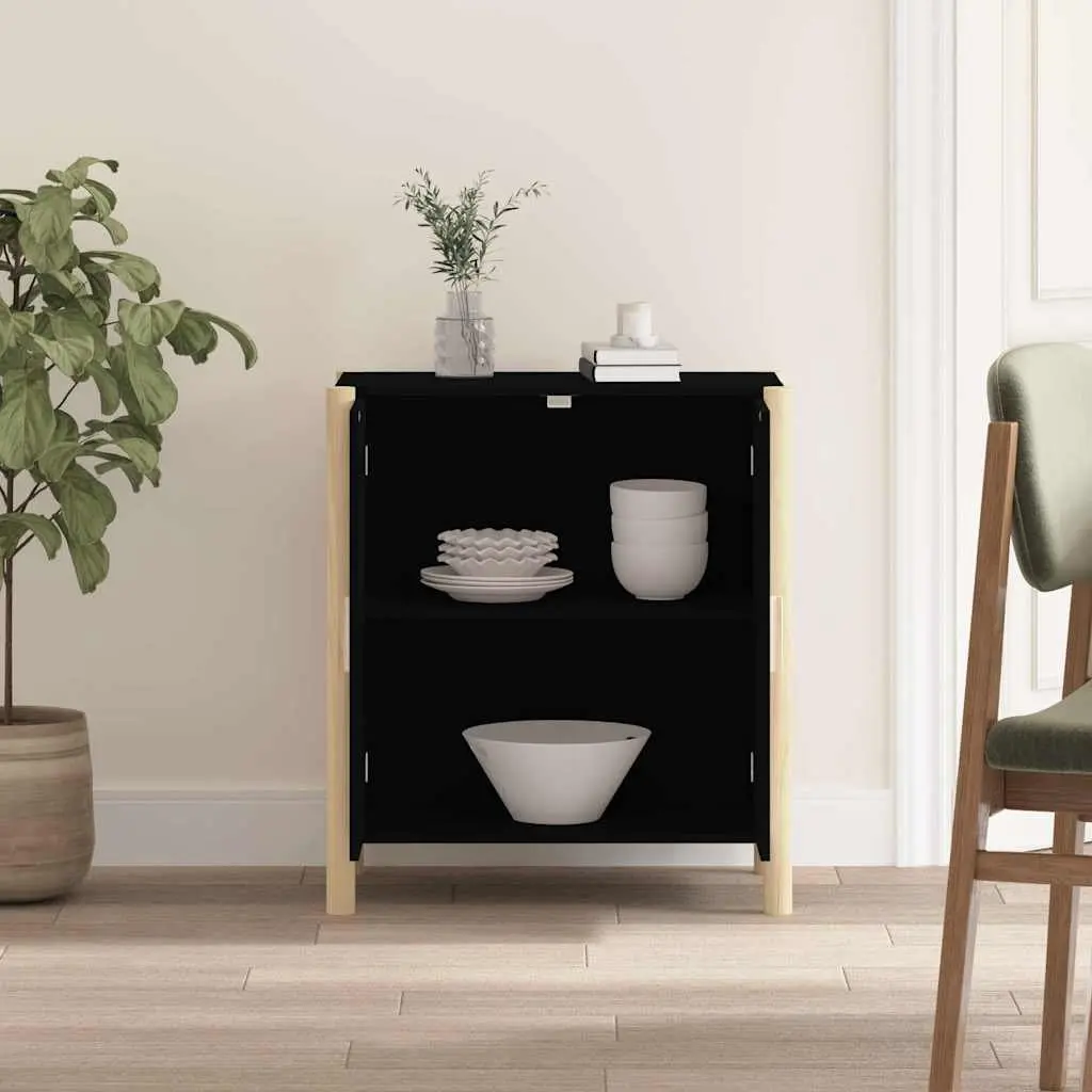 Black Sideboard Cabinet with Sturdy Build