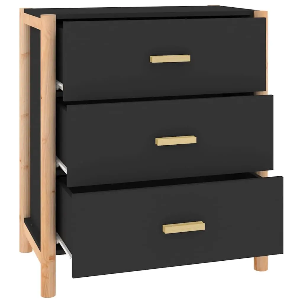 Black Sideboard with Storage 62x38x70 cm