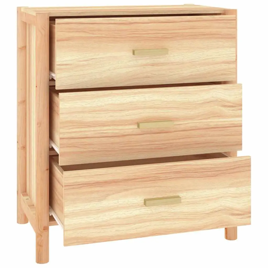 Brown Sideboard 62x38x70 cm with Solid Wood Leg