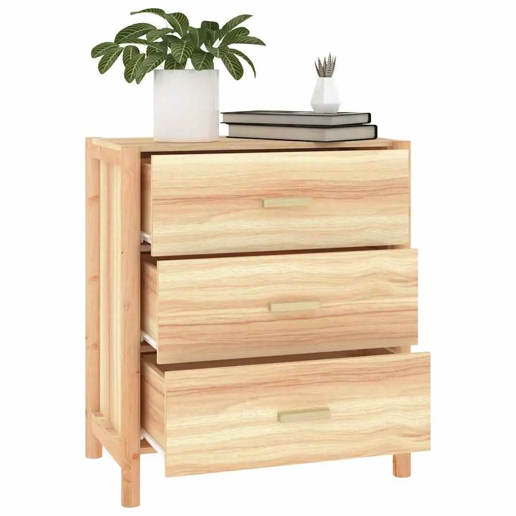Brown Sideboard 62x38x70 cm with Solid Wood Leg