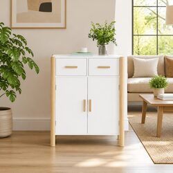 Premium White Storage Sideboard 62x38x75cm Engineered Wood