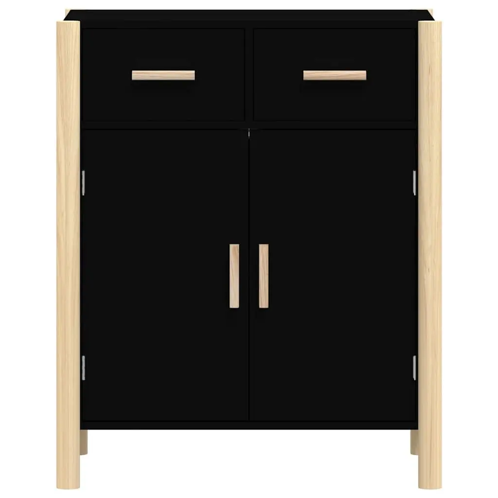 Black Sideboard Cabinet with Solid Wood Legs