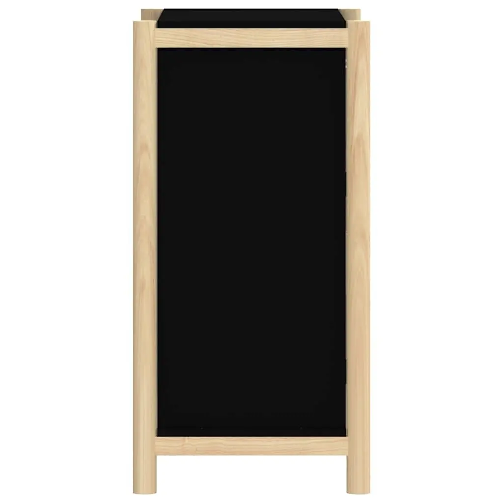 Black Sideboard Cabinet with Solid Wood Legs
