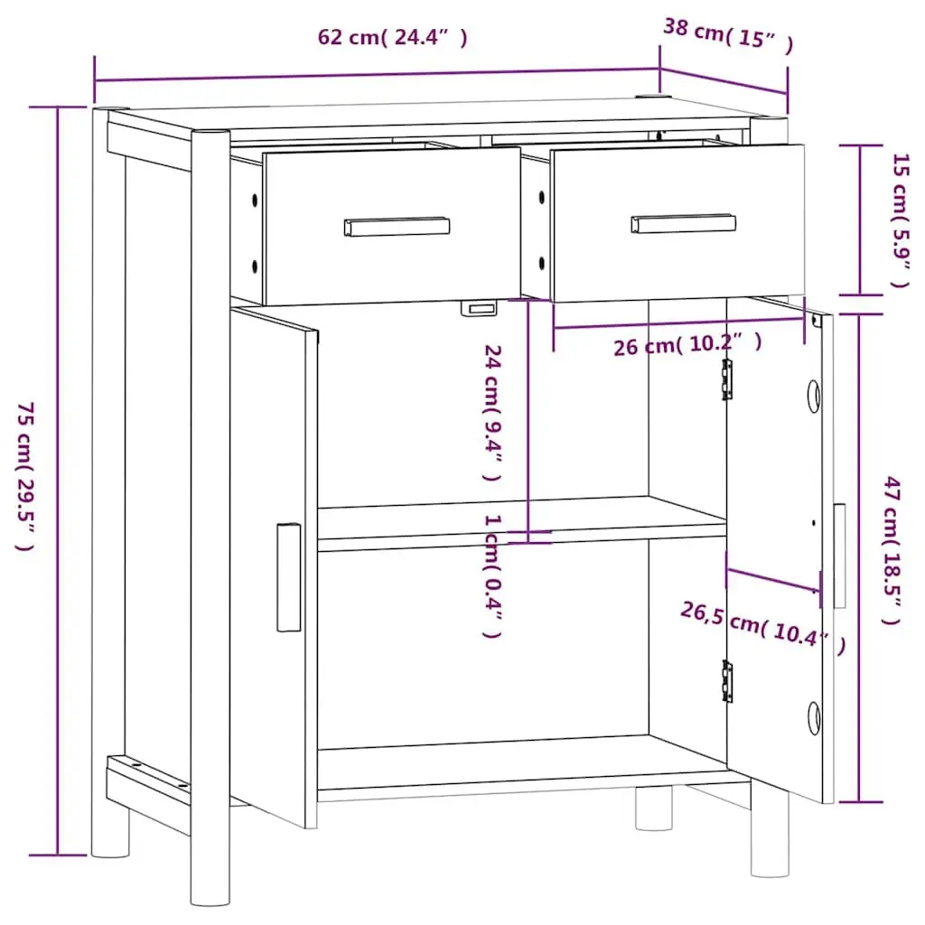 Black Sideboard Cabinet with Solid Wood Legs