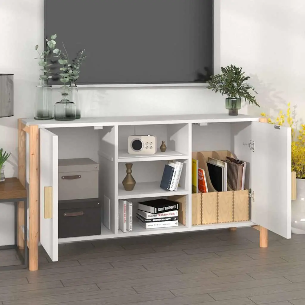 White Sideboard 107x38x60cm Storage Cabinet