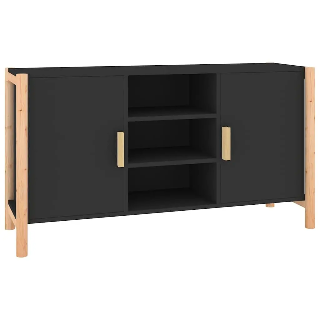 Black Storage Cabinet Sideboard with Solid Legs