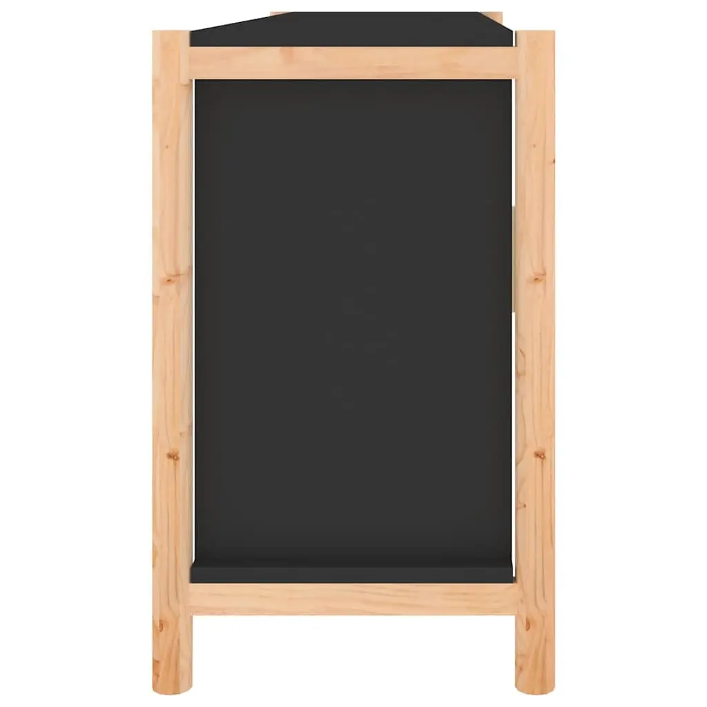 Black Storage Cabinet Sideboard with Solid Legs