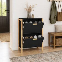 Durable Black Shoe Cabinet for Organized Storage
