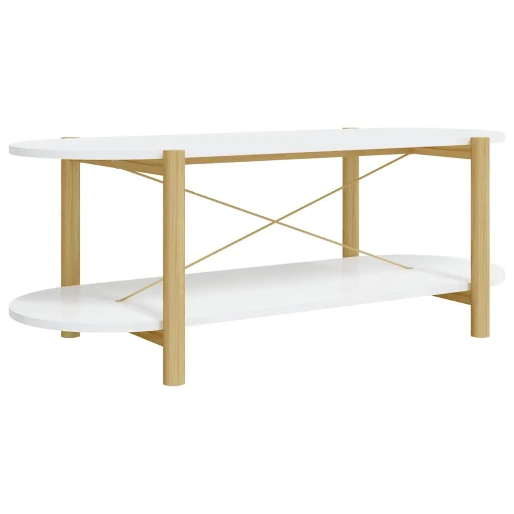 White Engineered Wood Coffee Table with Storage