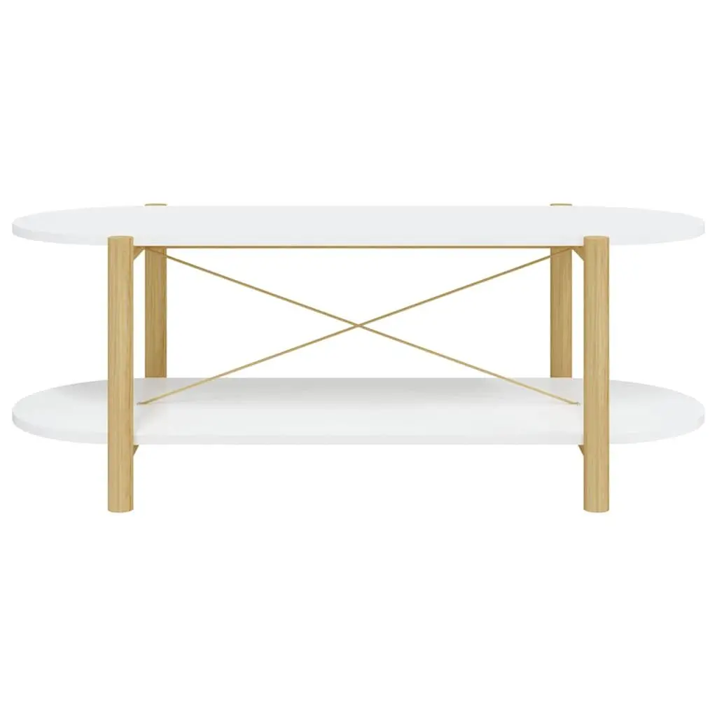 White Engineered Wood Coffee Table with Storage