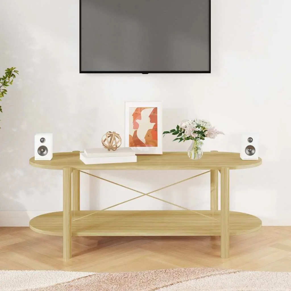 Brown Engineered Wood Coffee Table with Storage