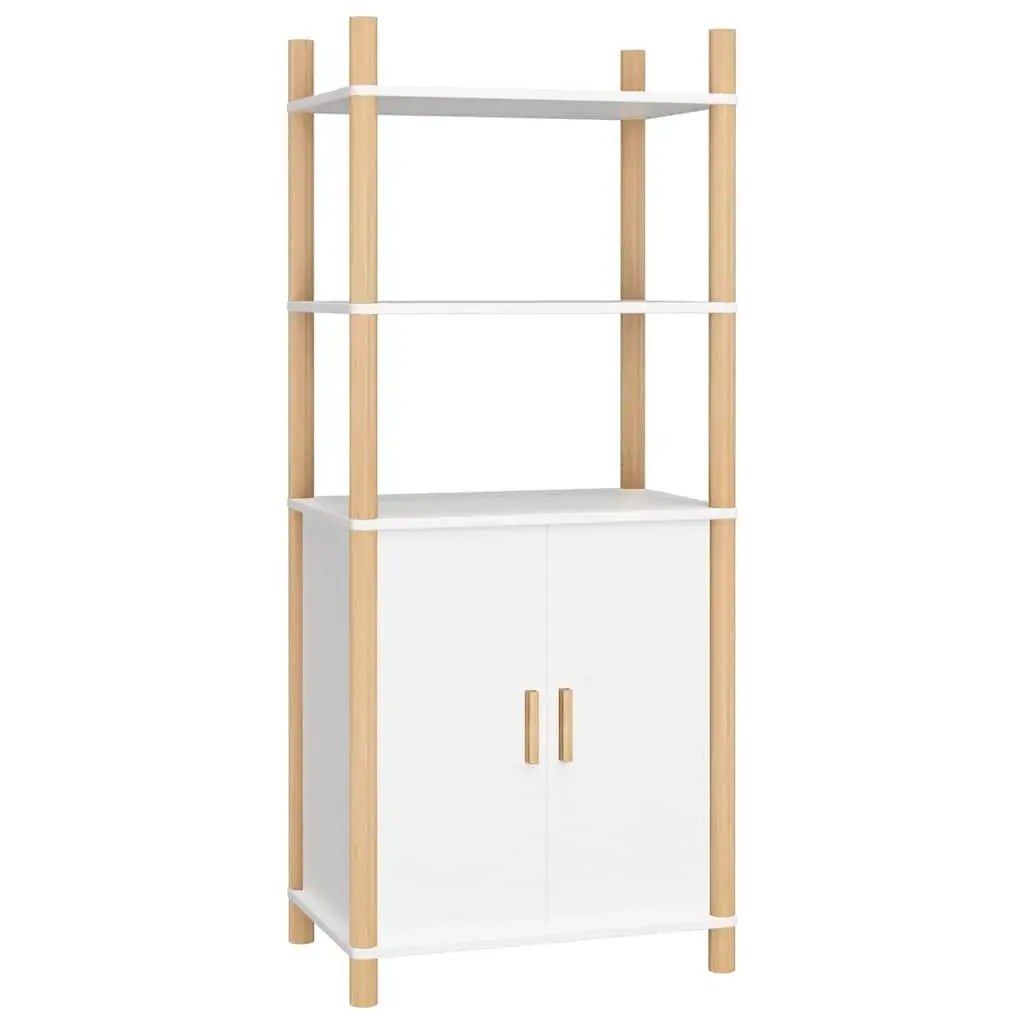 Highboard Engineered Wood 60x40x141 cm White Storage Cabinet Sideboard Buffet