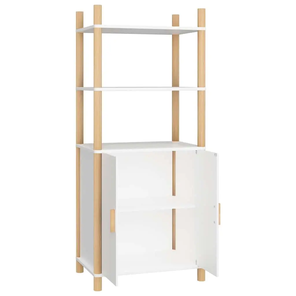 Highboard Engineered Wood 60x40x141 cm White Storage Cabinet Sideboard Buffet
