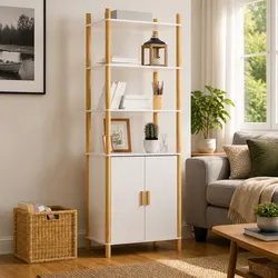 Durable White Highboard Storage Cabinet 60x40x173cm