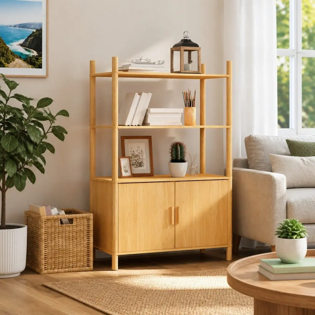 Highboard Sideboard Cabinet with Storage Brown 80x40x121cm
