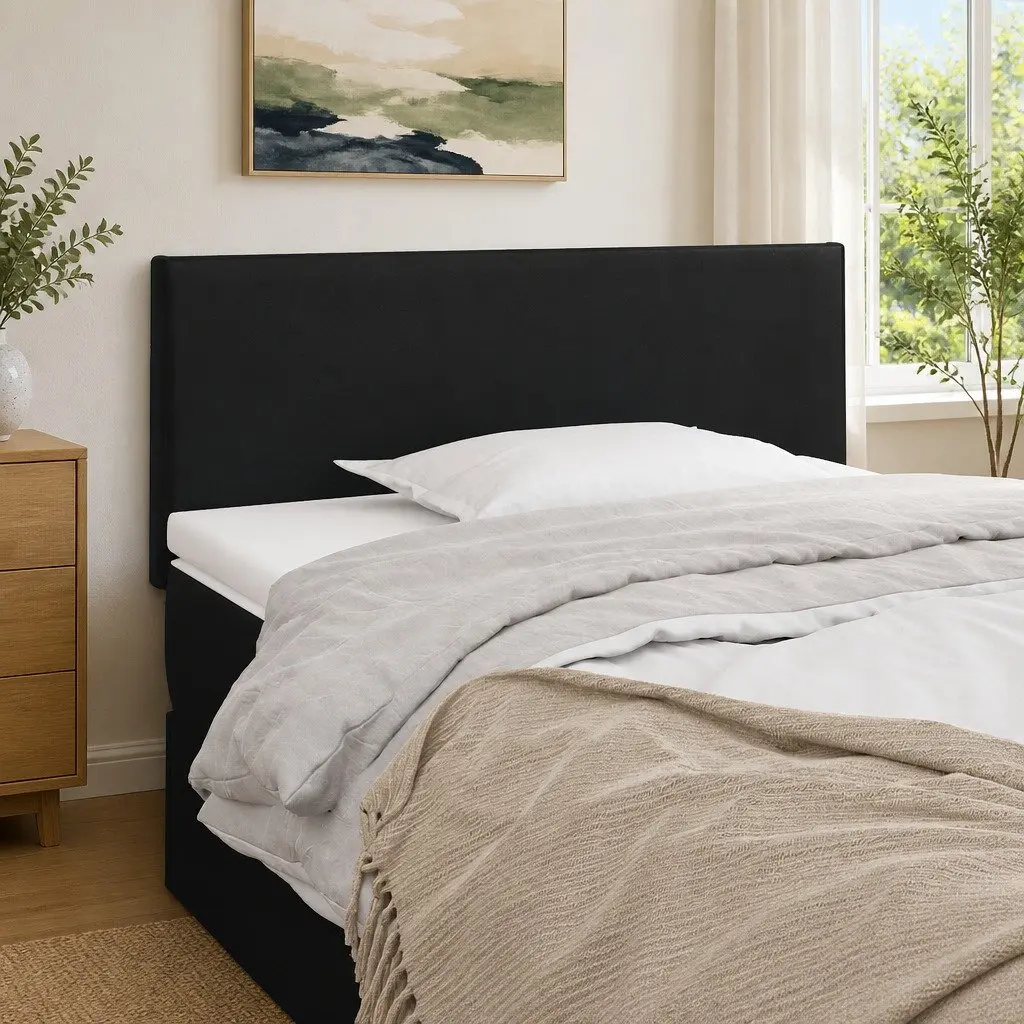 Black Faux Leather Headboard with Adjustable Height