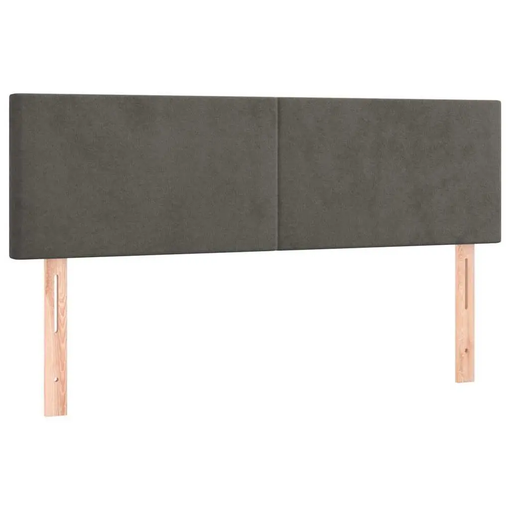 Dark Grey Velvet Headboard with Adjustable Height 144cm