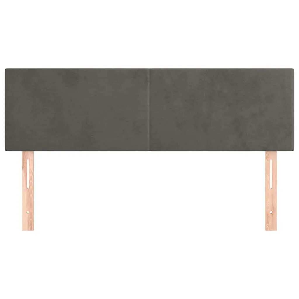 Dark Grey Velvet Headboard with Adjustable Height 144cm