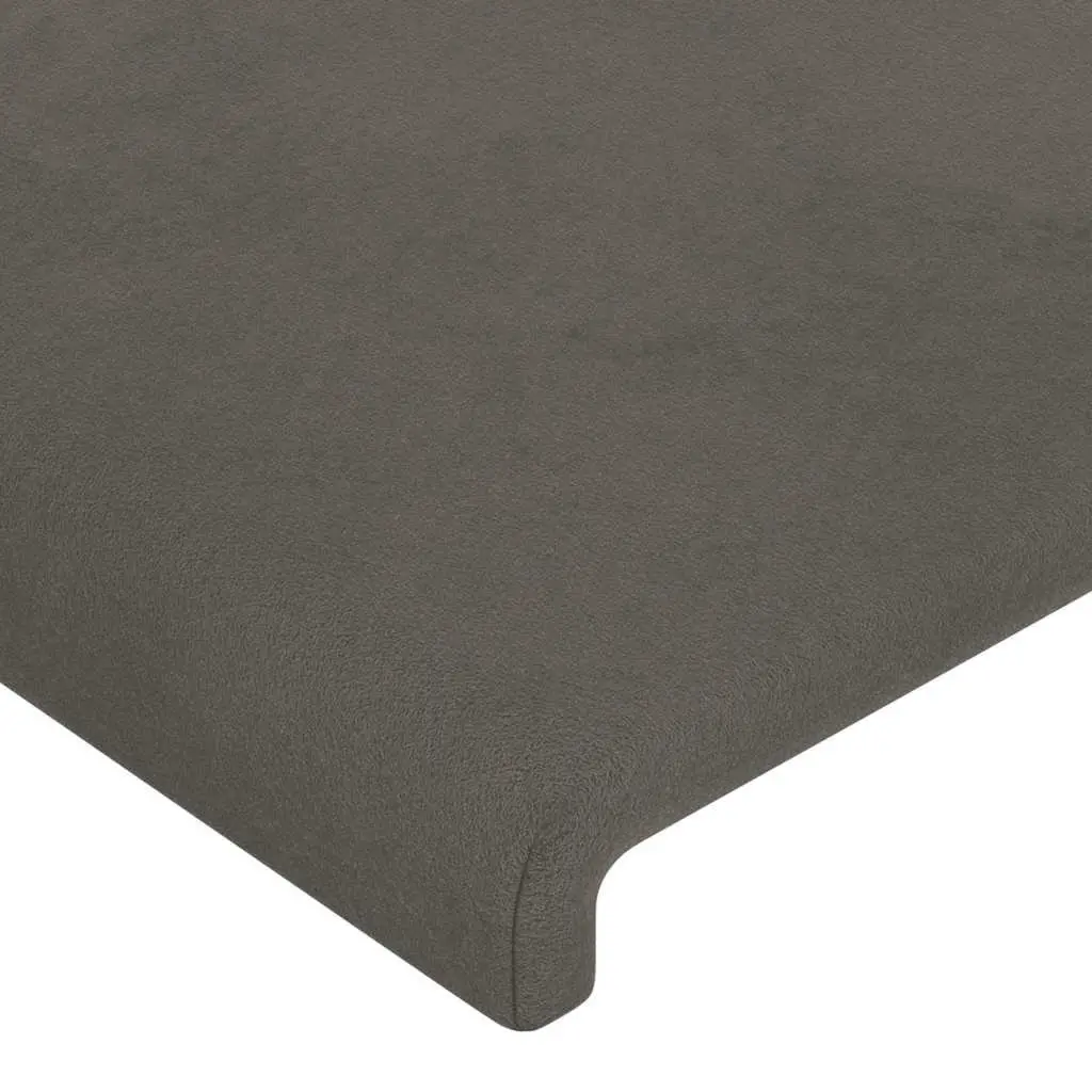 Dark Grey Velvet Headboard with Adjustable Height 144cm