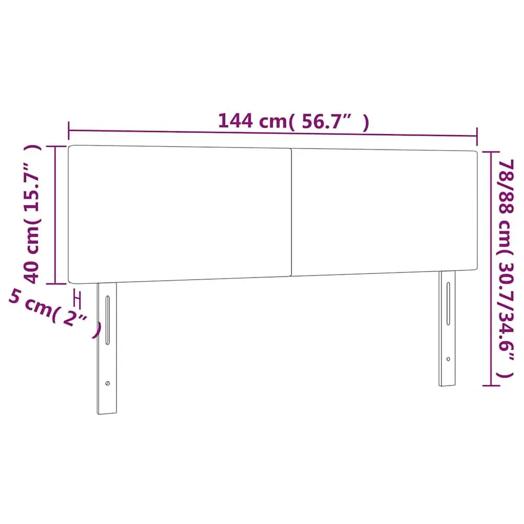 Dark Grey Velvet Headboard with Adjustable Height 144cm