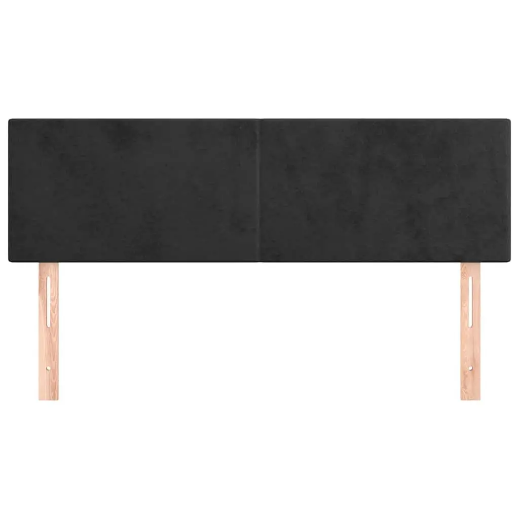 Black Velvet Headboard with Adjustable Height for Beds