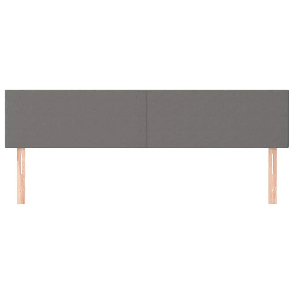 Headboard Fabric Dark Grey Adjustable Height Wooden Legs