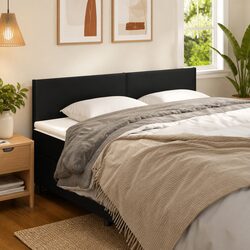 Stylish Black Faux Leather Headboard with Adjustable Height
